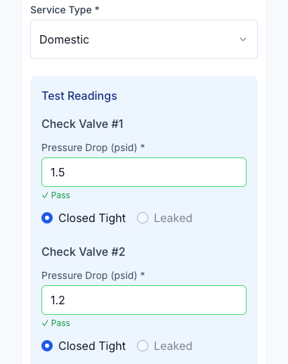 Enter your readings